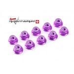 Gforce GF0401-042 Sechskantmut. mit Bund purp    M4 10x Gforce GF0401-042 Sechskantmut. mit Bund purp    M4 10x