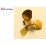 RAB-146-09 Schiffschraube 3-Blatt Messing links RAB-146-09 Schiffschraube 3-Blatt Messing links